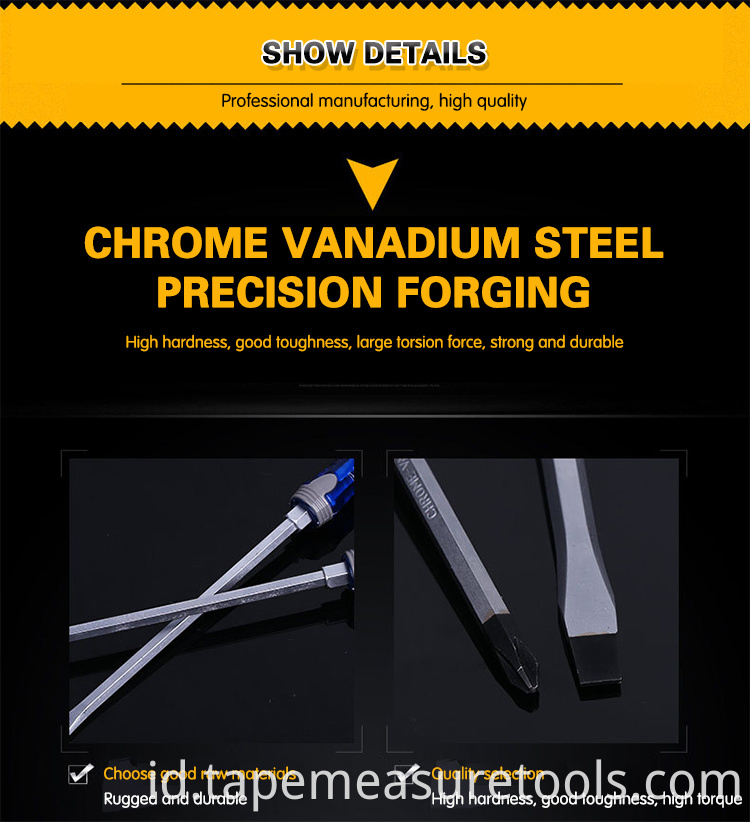 Obeng Phillips multi-fungsi, obeng magnet slotted baja vanadium Chrome, Obeng langsung pabrik